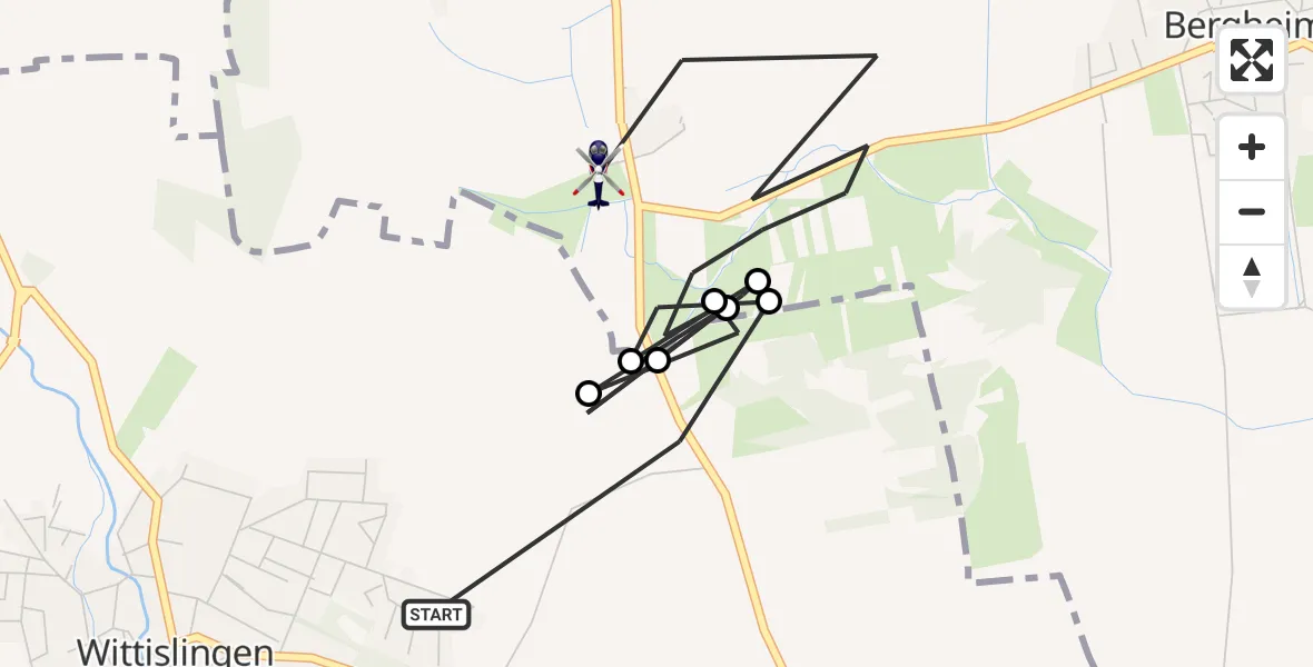 Flugroute Polizeihubschrauber Wittislingen - Mödingen, 24 April 2026, 12:57