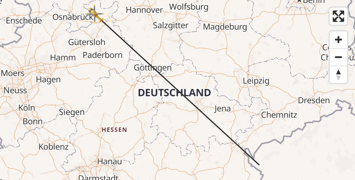 Flugroute Rettungshubschrauber Lübbecke - Lübbecke, 24 April 2026, 13:02