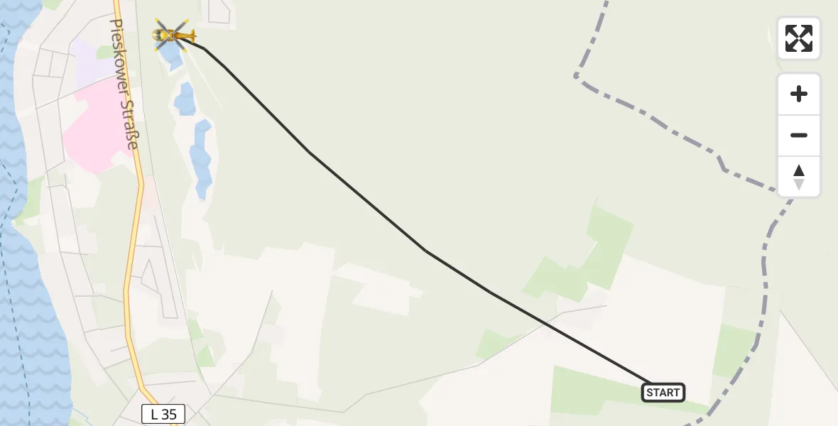 Flugroute Rettungshubschrauber Bad Saarow - Bad Saarow, 24 April 2026, 16:54
