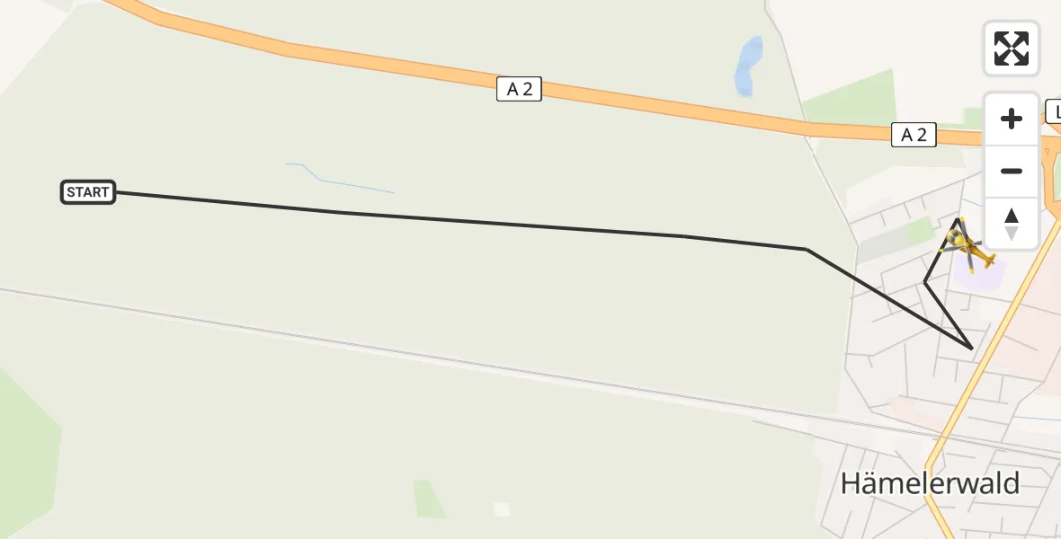 Flugroute Rettungshubschrauber Lehrte - Lehrte, 24 April 2026, 17:05