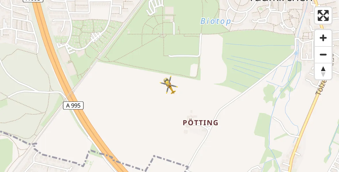 Flugroute Rettungshubschrauber Taufkirchen - Taufkirchen, 24 April 2026, 17:51