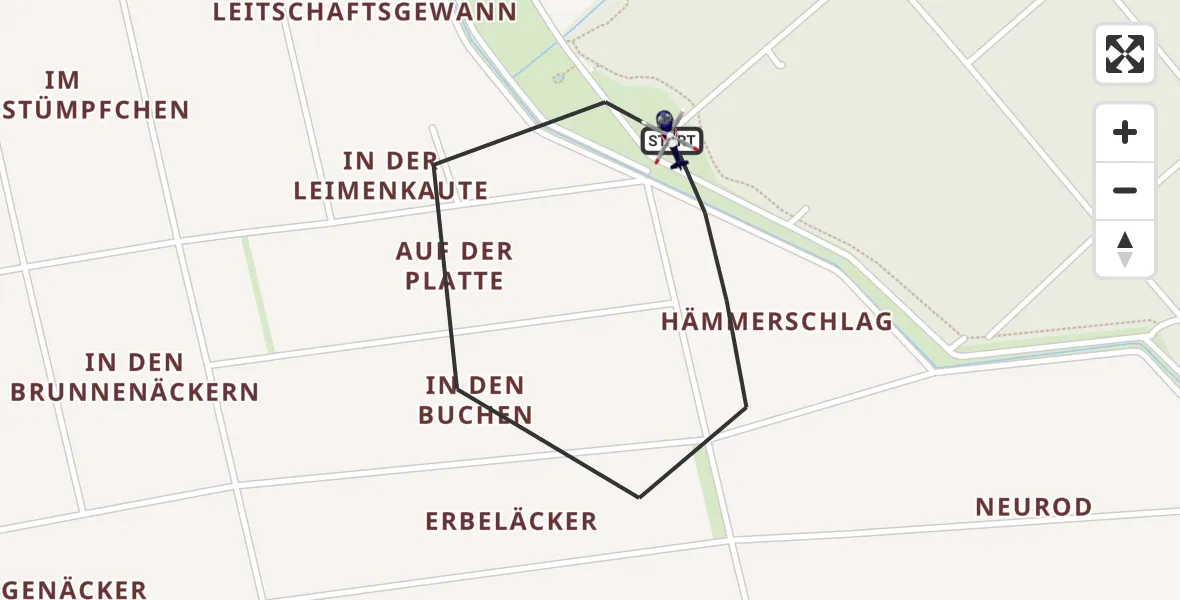 Flugroute Polizeihubschrauber Gernsheim - Gernsheim, 24 April 2026, 20:19