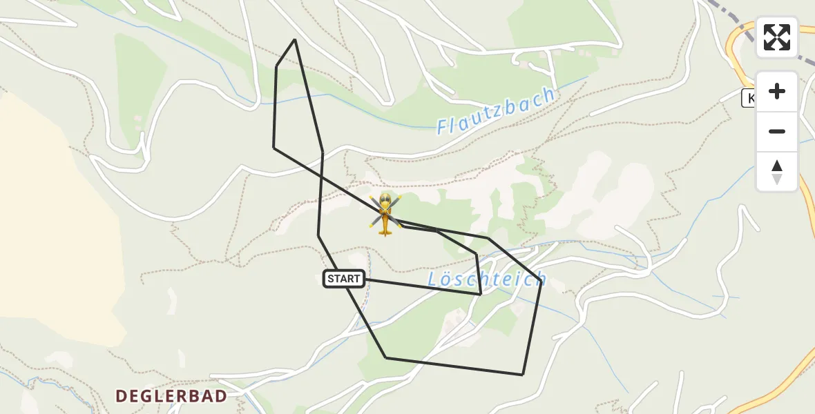 Flugroute Rettungshubschrauber Ottenhöfen im Schwarzwald - Ottenhöfen im Schwarzwald, 25 April 2026, 11:54