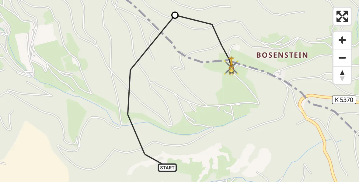 Flugroute Rettungshubschrauber Ottenhöfen im Schwarzwald - Ottenhöfen im Schwarzwald, 25 April 2026, 12:00