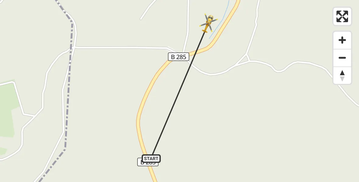 Flugroute Rettungshubschrauber Bad Salzungen - Bad Salzungen, 25 April 2026, 12:21