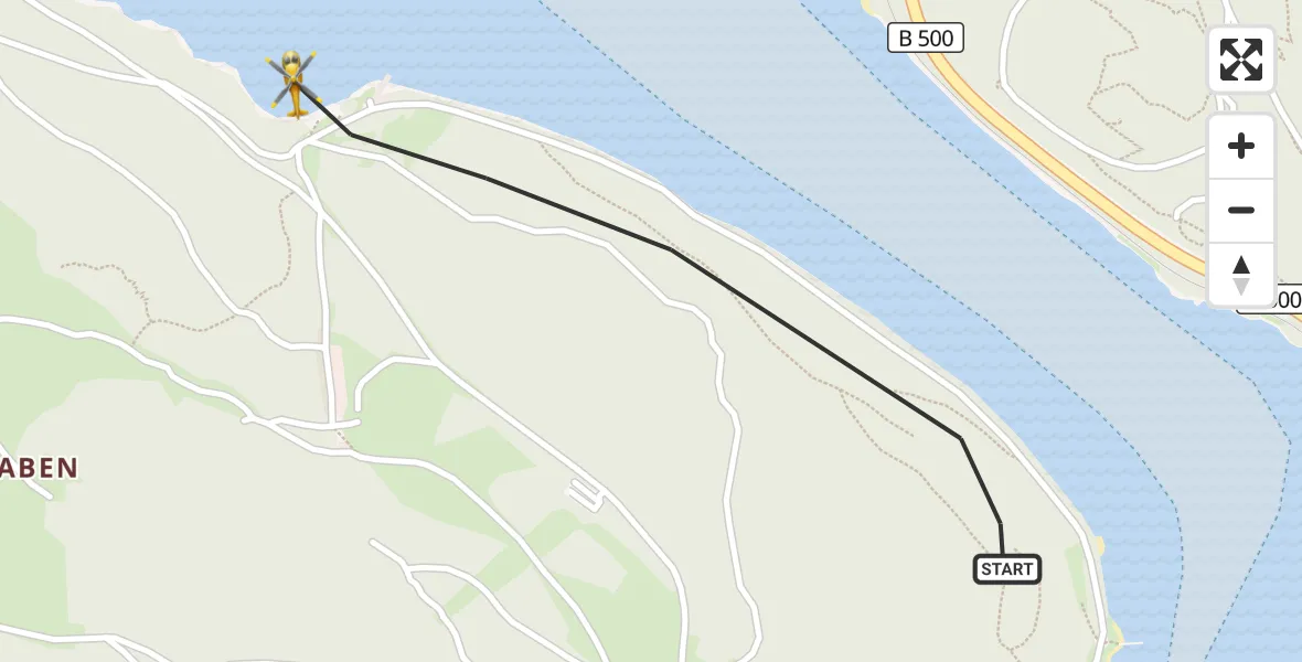 Flugroute Ambulanzhubschrauber Schluchsee - Schluchsee, 25 April 2026, 12:39