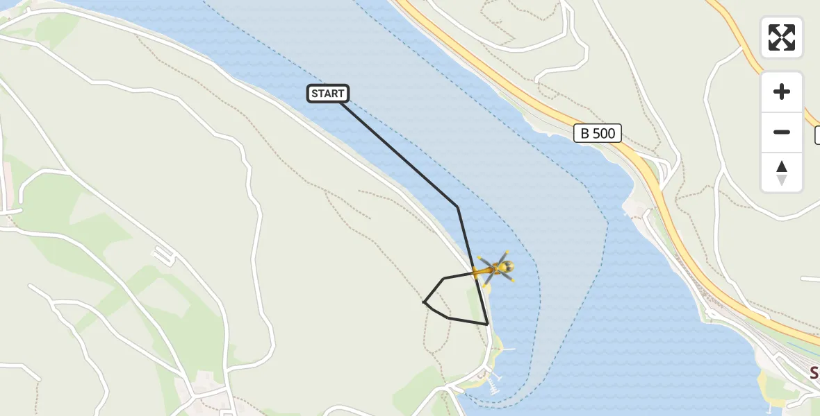 Flugroute Ambulanzhubschrauber Schluchsee - Schluchsee, 25 April 2026, 14:58