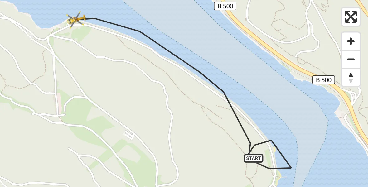 Flugroute Ambulanzhubschrauber Schluchsee - Schluchsee, 25 April 2026, 15:02