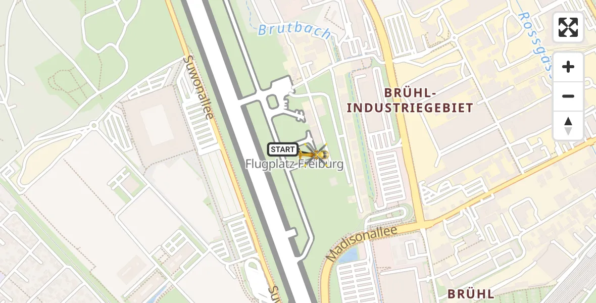 Flugroute Ambulanzhubschrauber Freiburg im Breisgau Flugplatz - Freiburg im Breisgau Flugplatz, 25 April 2026, 16:38
