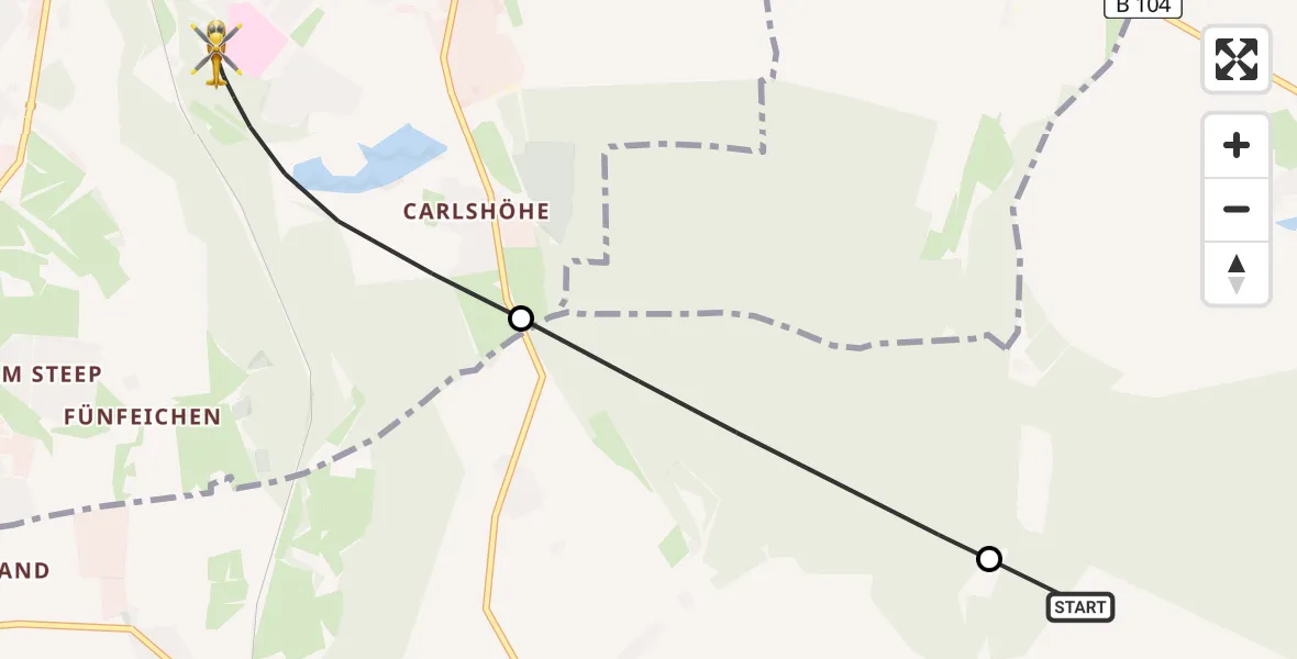 Flugroute Rettungshubschrauber Lindetal - Neubrandenburg, 26 April 2026, 05:24