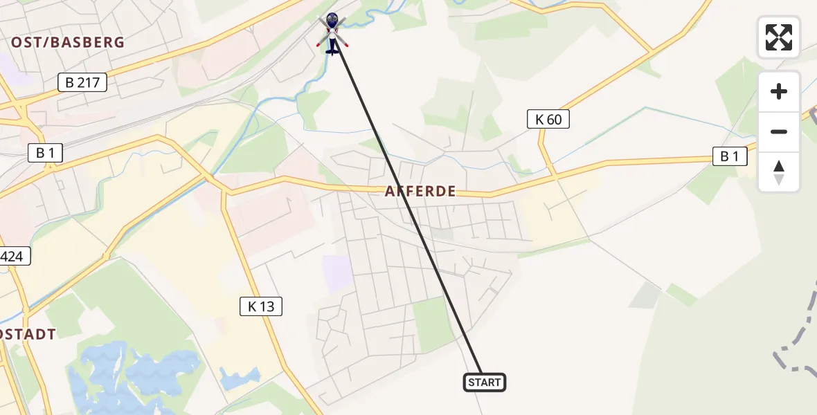 Flugroute Polizeihubschrauber Hameln - Hameln, 26 April 2026, 07:58