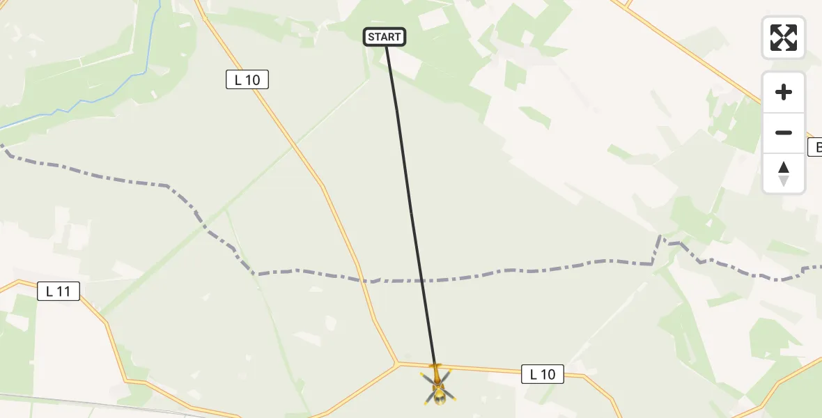 Flugroute Rettungshubschrauber Plattenburg - Bad Wilsnack, 26 April 2026, 08:05