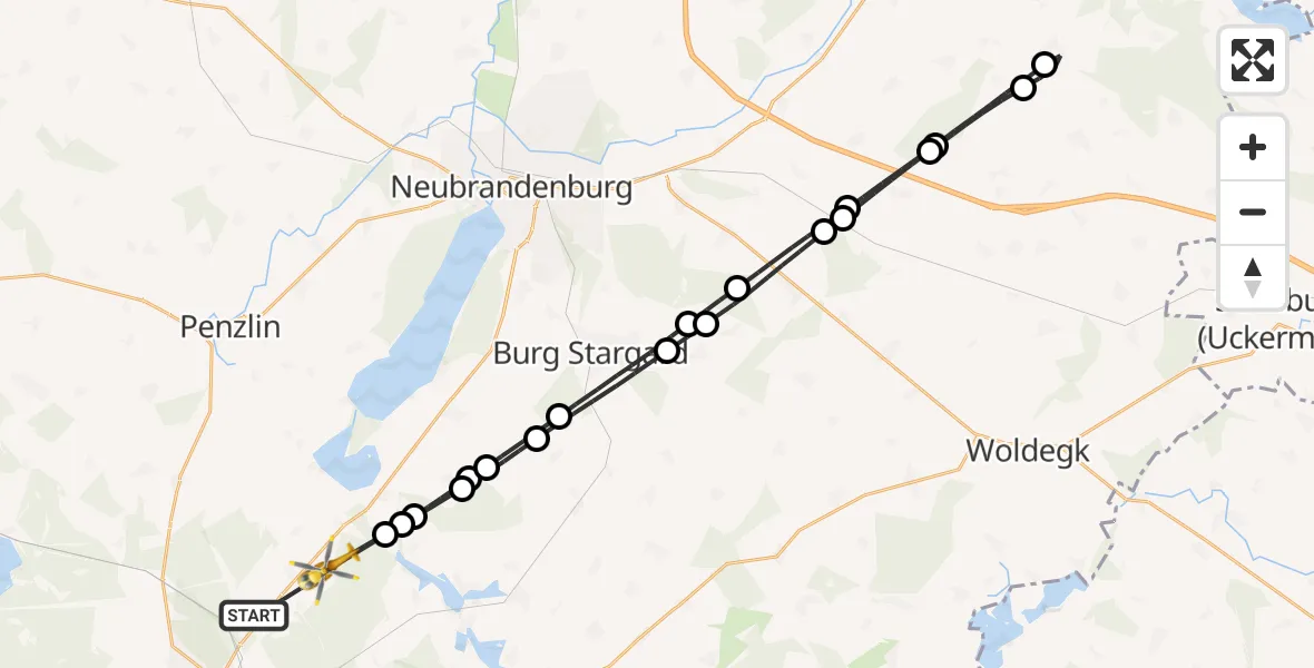 Flugroute Rettungshubschrauber Blumenholz - Blumenholz, 26 April 2026, 09:05