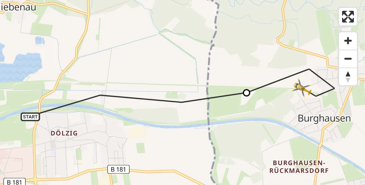 Flugroute Rettungshubschrauber Schkeuditz - Leipzig, 26 April 2026, 11:00