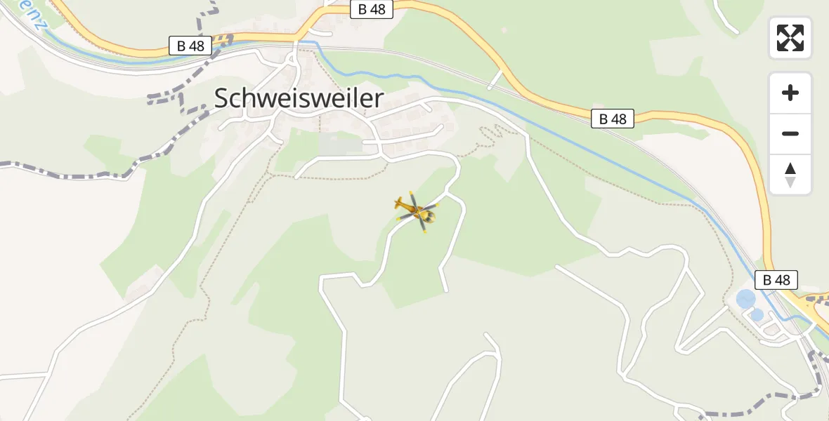 Flugroute Rettungshubschrauber Schweisweiler - Schweisweiler, 26 April 2026, 11:29