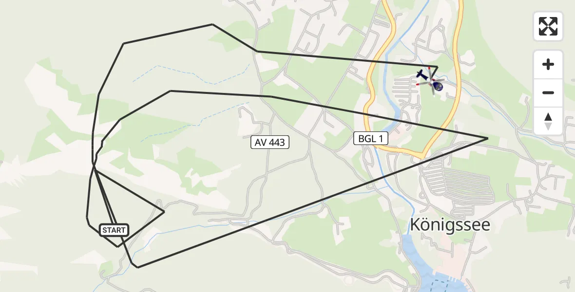 Flugroute Polizeihubschrauber Schönau a.Königssee - Schönau a.Königssee, 26 April 2026, 16:18