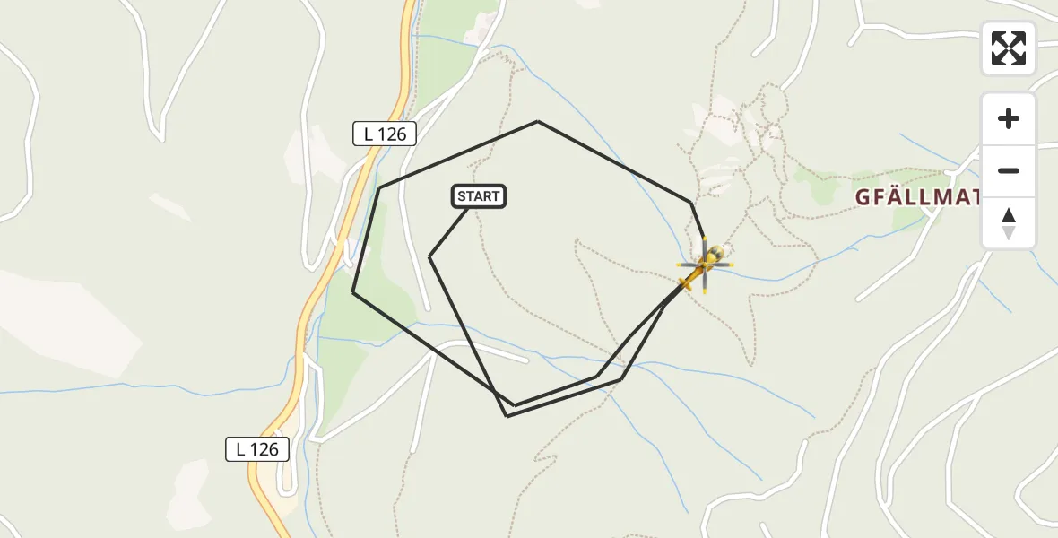 Flugroute Rettungshubschrauber Oberried - Oberried, 26 April 2026, 16:52