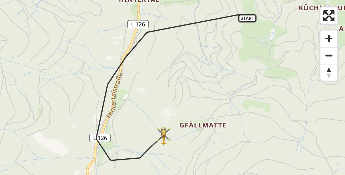 Flugroute Rettungshubschrauber Oberried - Oberried, 26 April 2026, 17:21