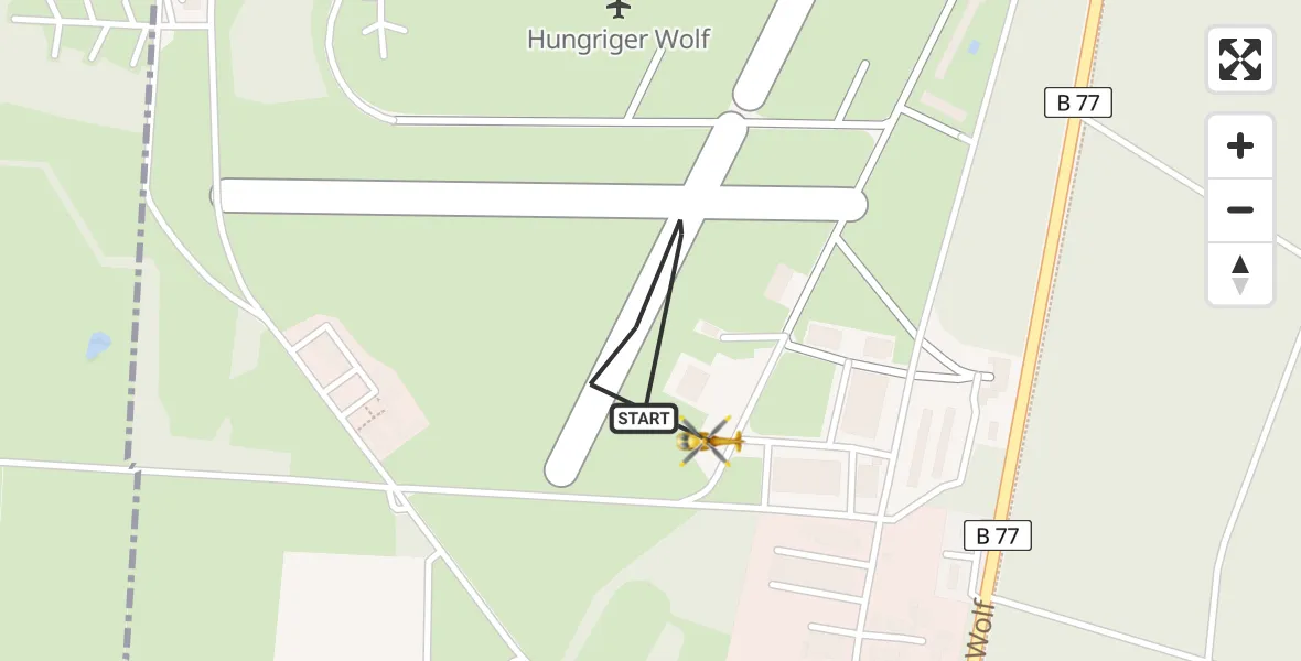 Flugroute Rettungshubschrauber Itzehoe Hungriger Wolf Flugplatz - Itzehoe Hungriger Wolf Flugplatz, 26 April 2026, 17:37