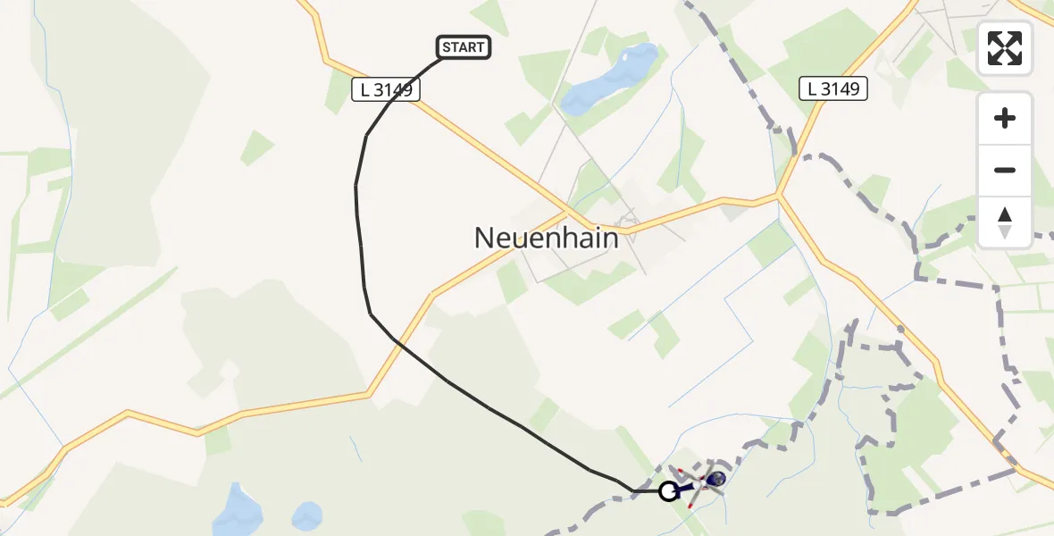 Flugroute Polizeihubschrauber Neuental - Frielendorf, 26 April 2026, 20:10