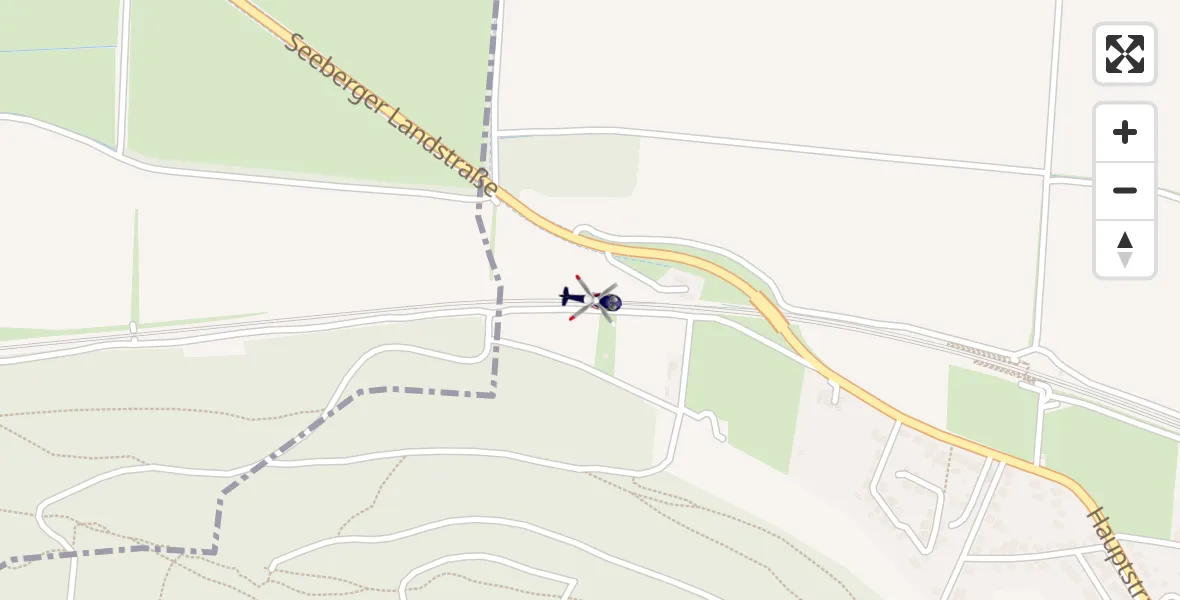 Flugroute Polizeihubschrauber Drei Gleichen - Drei Gleichen, 26 April 2026, 20:13