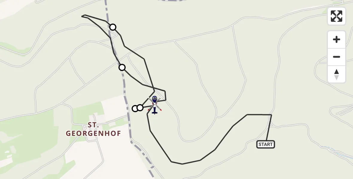 Flugroute Polizeihubschrauber Hayingen - Hayingen, 26 April 2026, 21:11