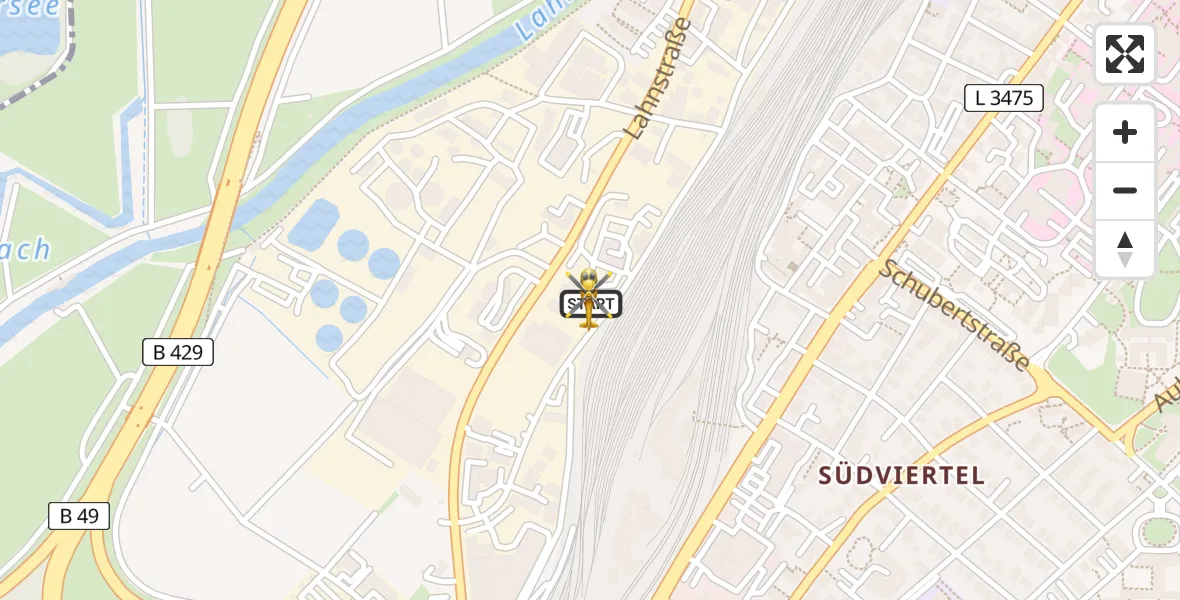Flugroute Rettungshubschrauber Gießen - Gießen, 26 April 2026, 21:51