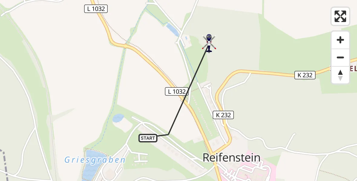 Flugroute Polizeihubschrauber Niederorschel - Niederorschel, 27 April 2026, 00:48