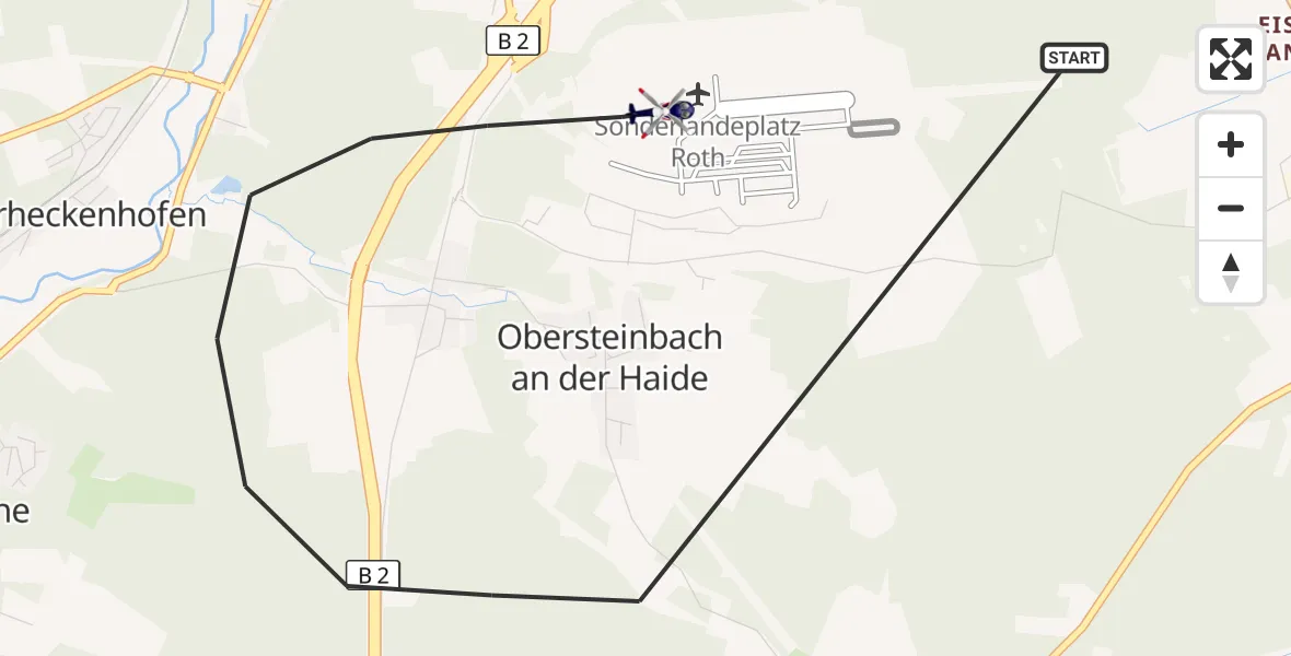 Flugroute Polizeihubschrauber Roth - Roth, 27 April 2026, 09:36