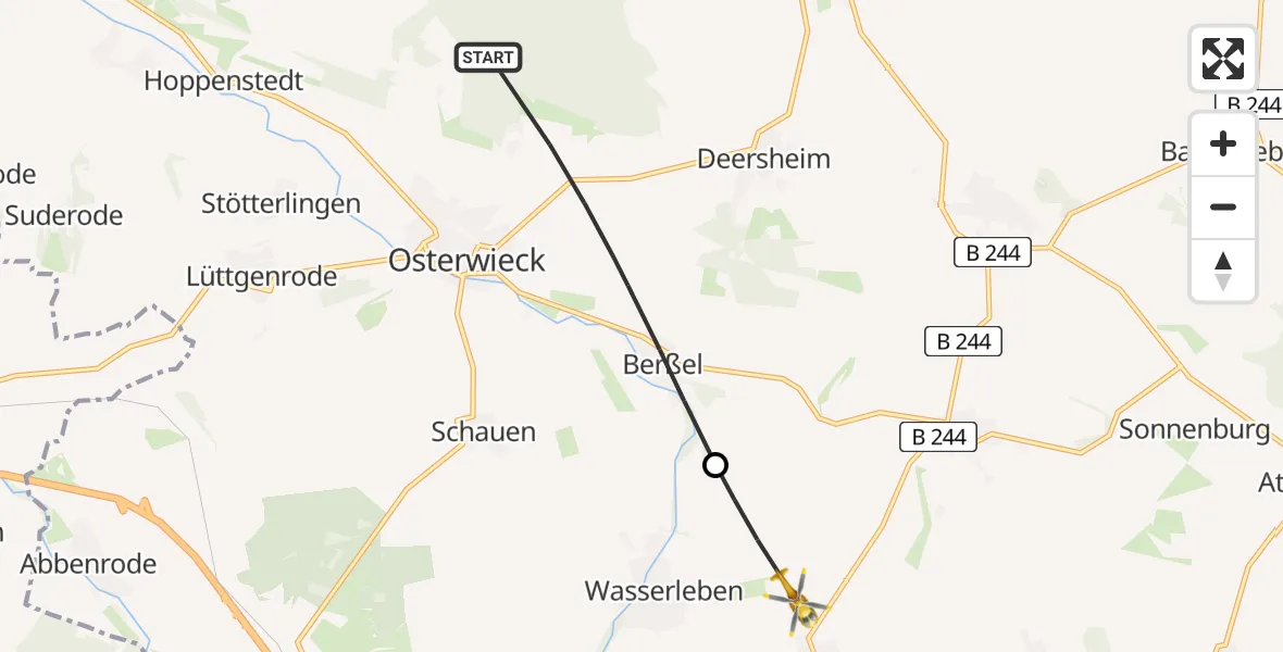 Flugroute Rettungshubschrauber Osterwieck - Nordharz, 27 April 2026, 09:43