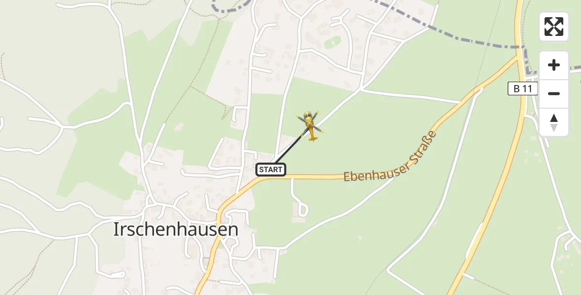 Flugroute Rettungshubschrauber Icking - Icking, 27 April 2026, 09:57