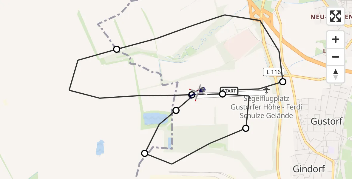 Flugroute Polizeihubschrauber Gustorfer Höhe Flugplatz - Grevenbroich, 27 April 2026, 10:18
