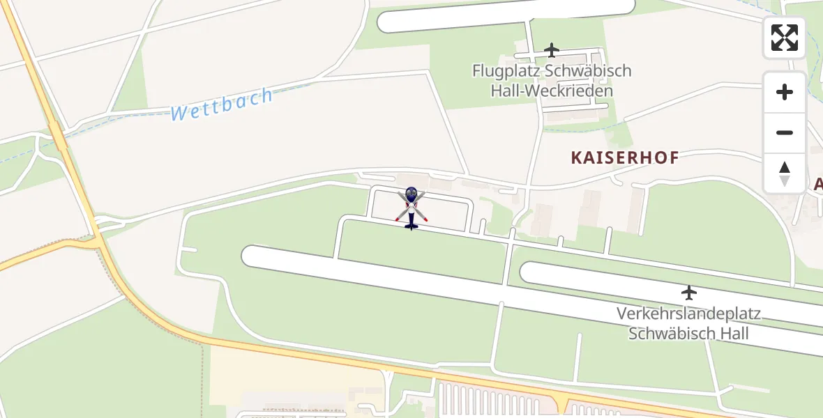 Flugroute Polizeihubschrauber Adolf Würth Flughafen - Adolf Würth Flughafen, 27 April 2026, 11:02