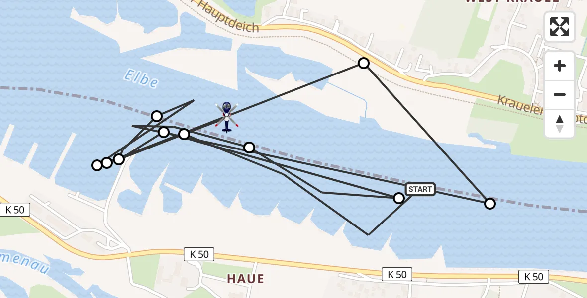 Flugroute Polizeihubschrauber Winsen (Luhe) - Hamburg, 27 April 2026, 11:08