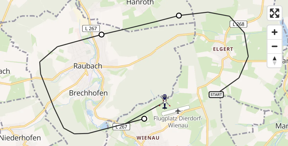 Flugroute Polizeihubschrauber Dierdorf - Dierdorf-Wienau Flugplatz, 27 April 2026, 12:24