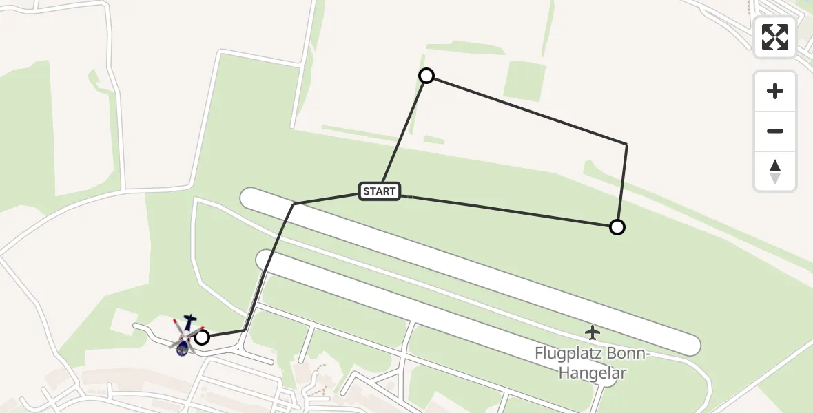 Flugroute Polizeihubschrauber Bonn-Hangelar Flugplatz - Sankt Augustin, 27 April 2026, 13:25