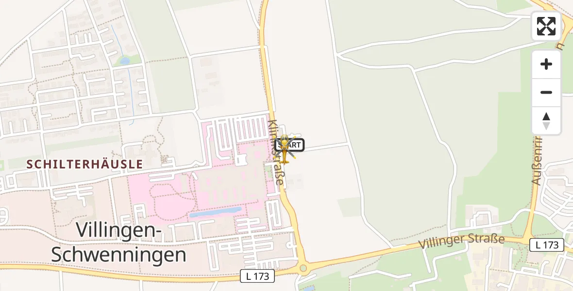 Flugroute Rettungshubschrauber DRF Air Rescue Station Villingen-Schwenningen Hubschrauberlandeplatz (Christoph 11) - DRF Air Rescue Station Villingen-Schwenningen Hubschrauberlandeplatz (Christoph 11), 27 April 2026, 14:08