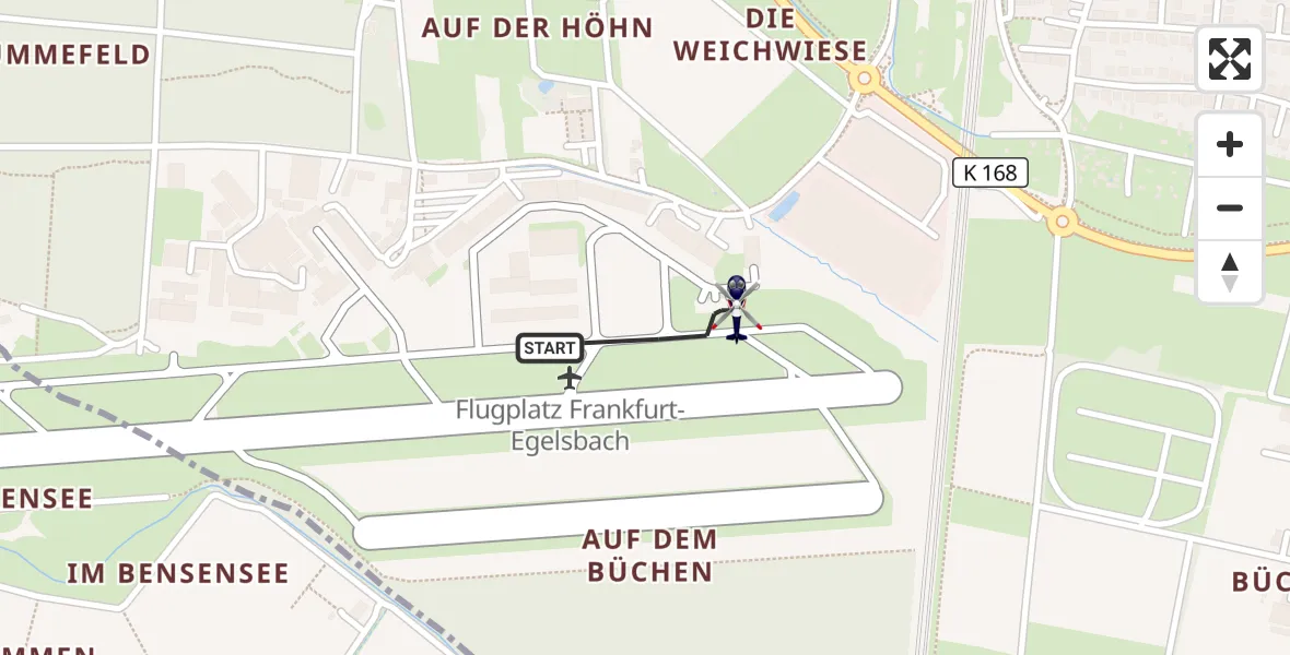 Flugroute Polizeihubschrauber Flughafen Frankfurt-Egelsbach - Flughafen Frankfurt-Egelsbach, 27 April 2026, 14:42