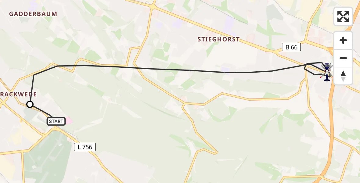 Flugroute Polizeihubschrauber Luftrettungszentrum Bielefeld - Bielefeld, 27 April 2026, 14:44