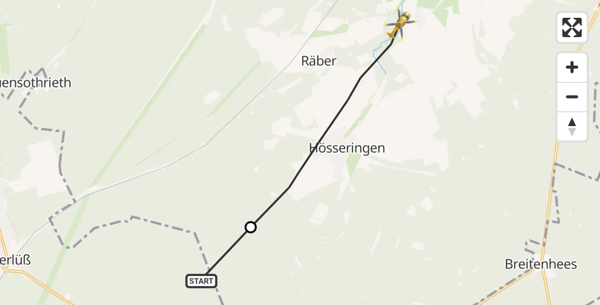 Flugroute Rettungshubschrauber Südheide - Suderburg, 27 April 2026, 15:35