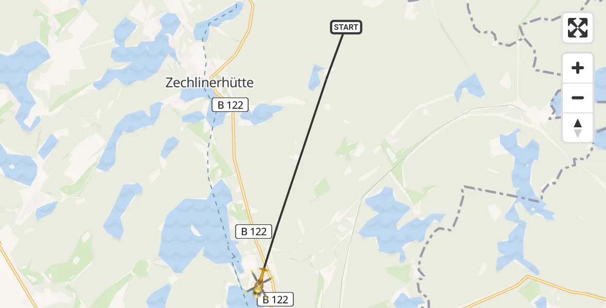 Flugroute Rettungshubschrauber Rheinsberg - Rheinsberg, 27 April 2026, 16:18