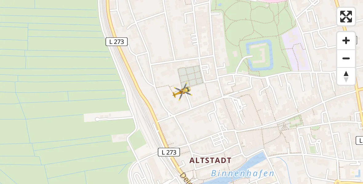 Flugroute Rettungshubschrauber Husum - Husum, 27 April 2026, 18:57