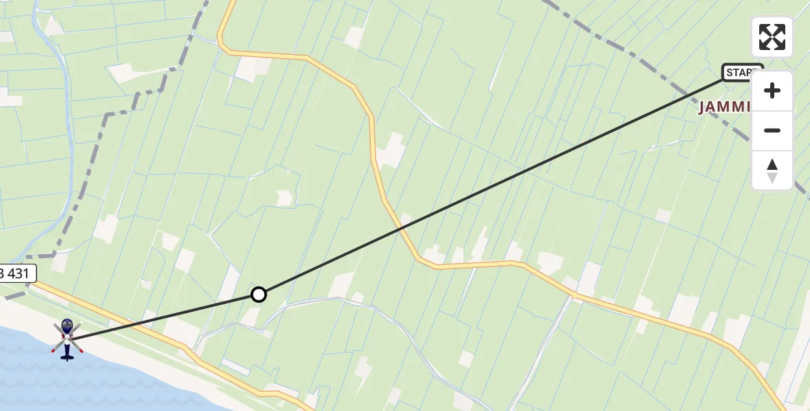 Flugroute Polizeihubschrauber Dammfleth - Brokdorf, 28 April 2026, 05:19
