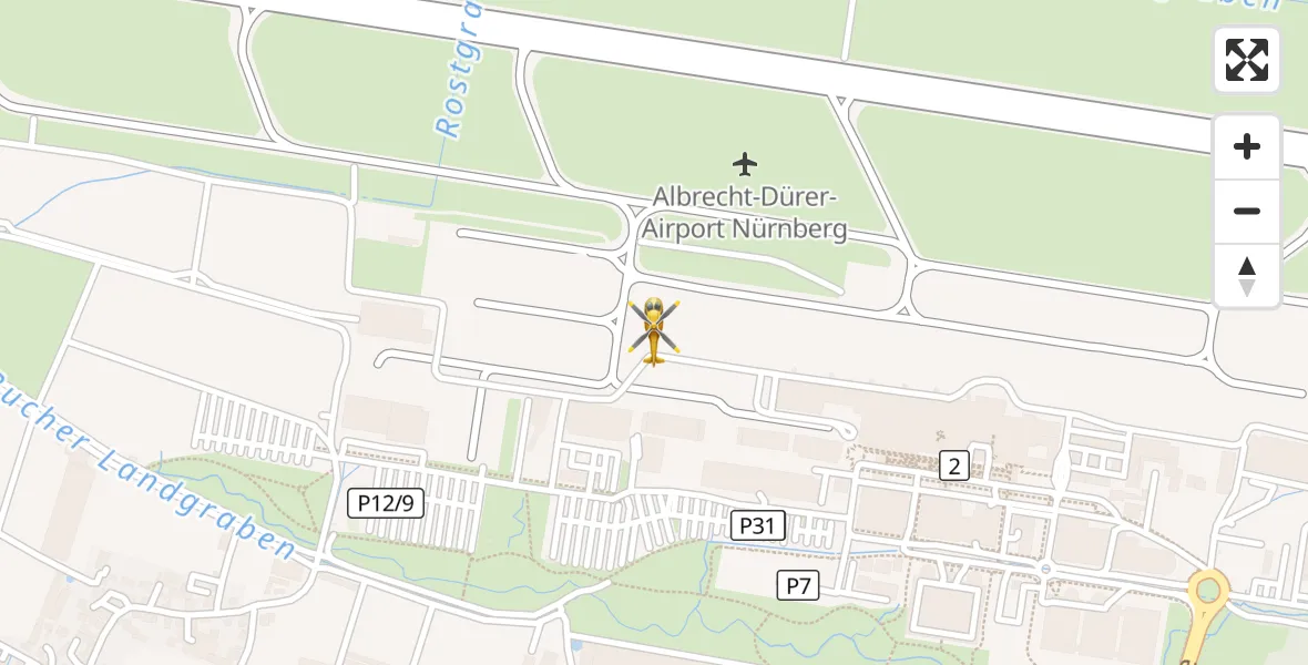 Flugroute Rettungshubschrauber Flughafen Nuremberg - Flughafen Nuremberg, 28 April 2026, 07:11