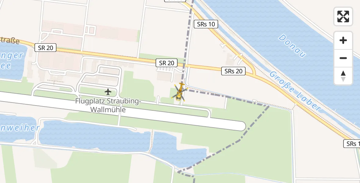 Flugroute Rettungshubschrauber Straubing Flughafen - Straubing Flughafen, 28 April 2026, 07:17