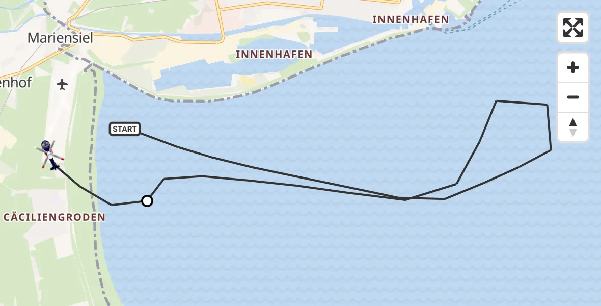 Flugroute Polizeihubschrauber Wilhelmshaven - Sande, 28 April 2026, 07:26