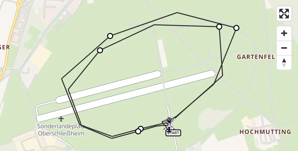 Flugroute Polizeihubschrauber Oberschleissheim Hubschrauberlandeplatz - Oberschleissheim Hubschrauberlandeplatz, 28 April 2026, 07:35