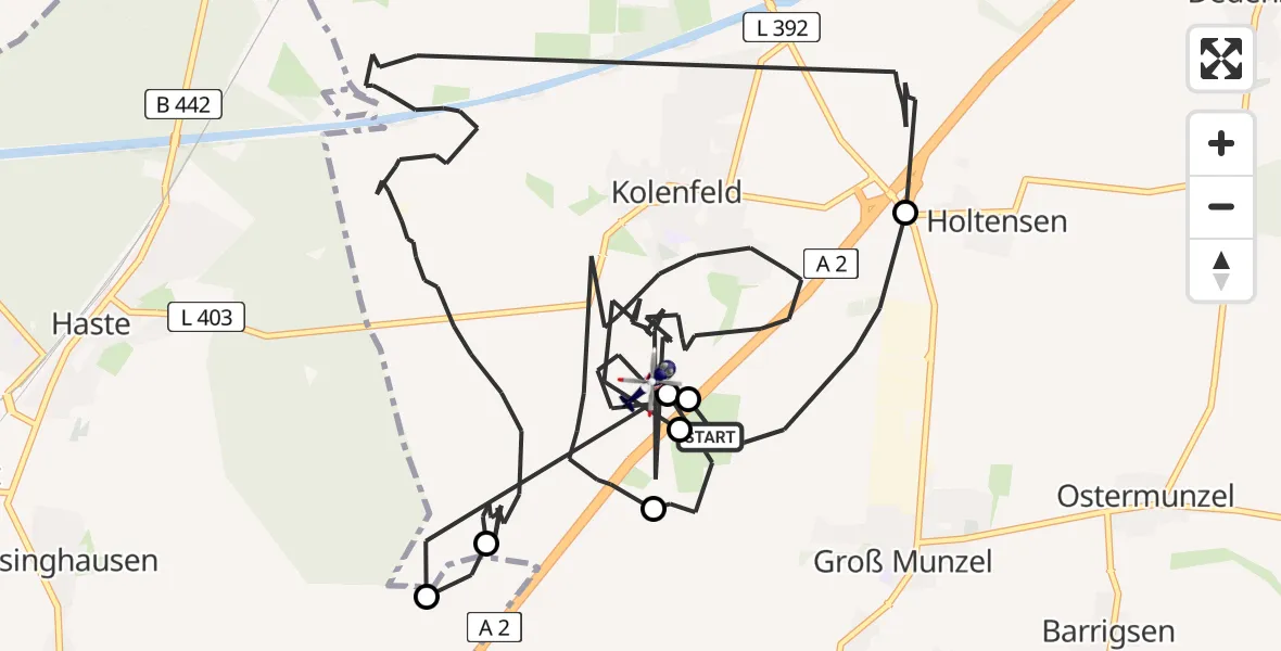 Flugroute Polizeihubschrauber Barsinghausen - Wunstorf, 28 April 2026, 07:39