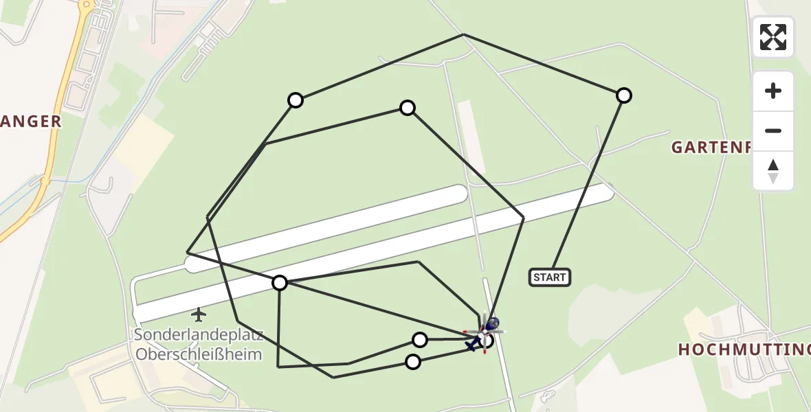 Flugroute Polizeihubschrauber Oberschleissheim Hubschrauberlandeplatz - Oberschleissheim Hubschrauberlandeplatz, 28 April 2026, 07:55
