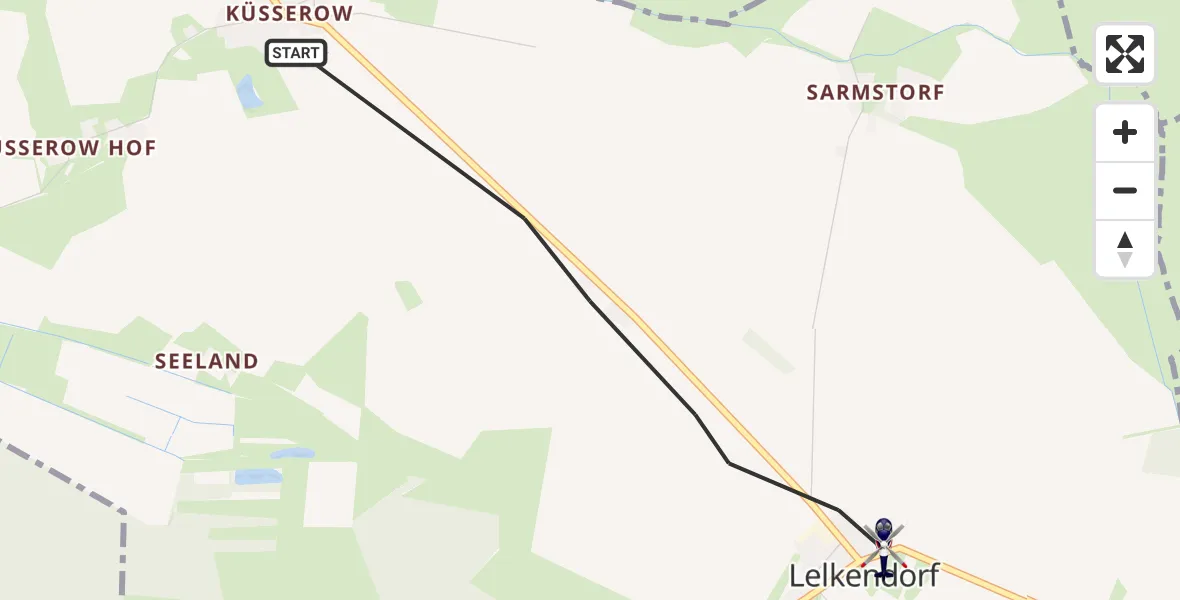 Flugroute Polizeihubschrauber Lelkendorf - Lelkendorf, 28 April 2026, 08:00